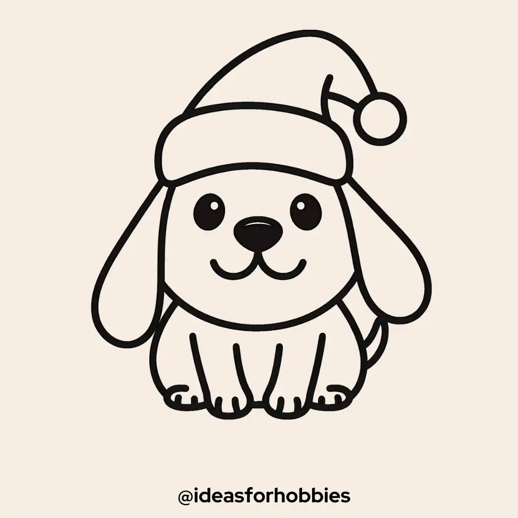 Christmas Puppy in a Santa Hat