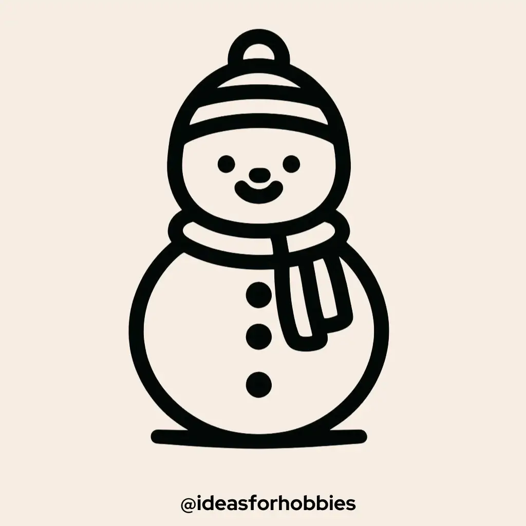 Cute Snowman with a Hat and Scarf