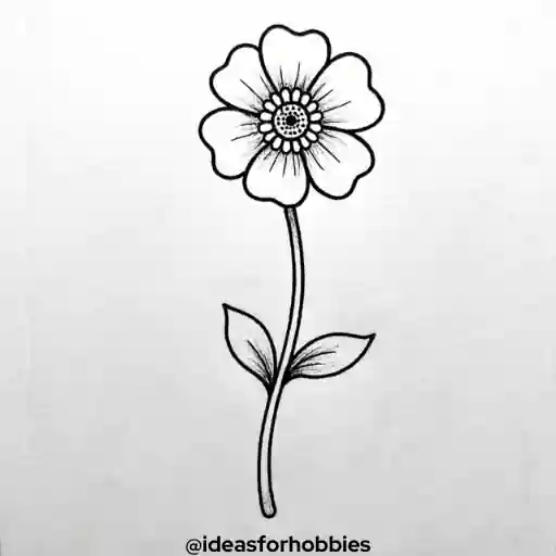 Buttercup Flower Drawing With Pencil